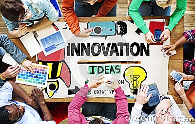 Innovation Business Plan Creativity Mission Strategy Concept Stock Photo